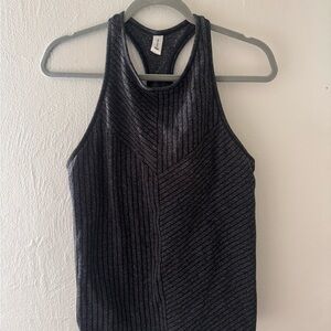 All in Motion Charcoal Striped Tank Top